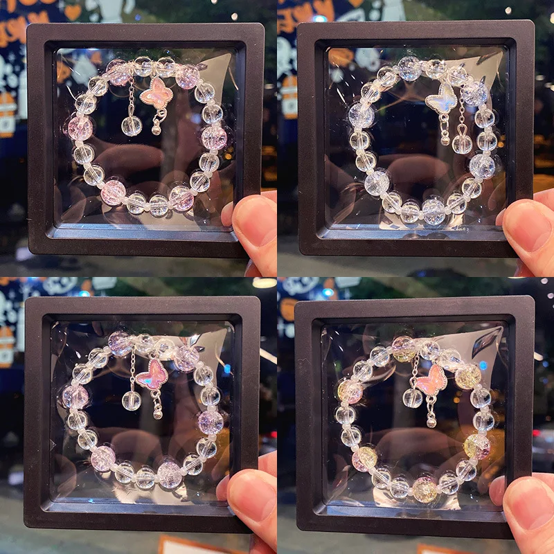 

New Simple Beads Crystal Bracelet for Women Girls Nationality Flower Fox Feather Tassel Bracelets Butterfly Jewelry Gifts F2043