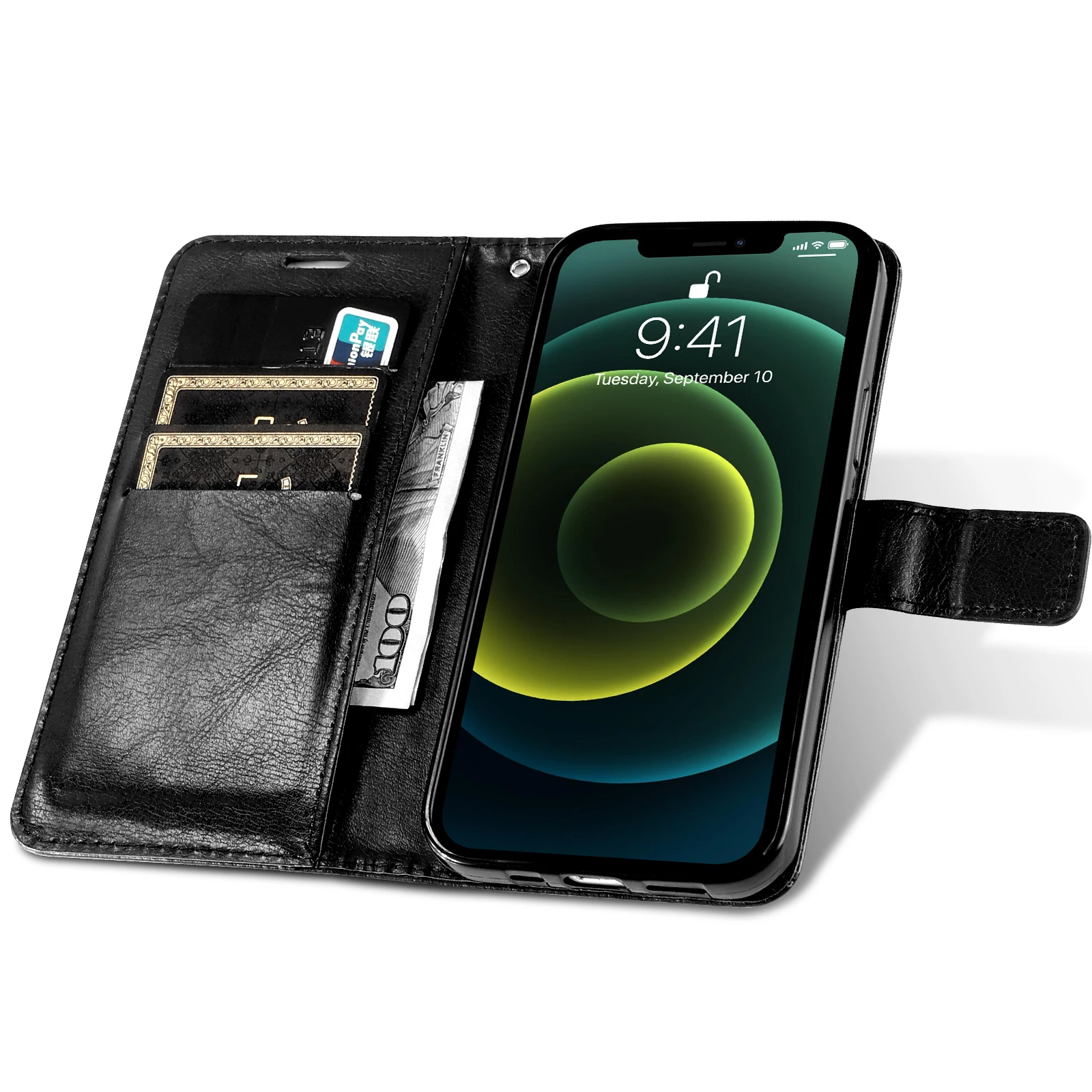 Magnetische Leder-Brieftaschenhülle mit Klappmechanismus für OPPO Reno 5 6 6Z 7 7Z 8 10 Pro 11 11F 12 13 14 14F 15 15F Lite 4G 5G mit Standfunktion – Detail 8