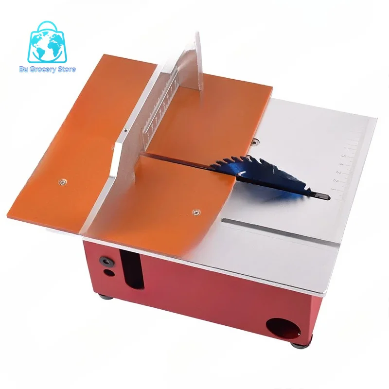 Mini multi-function table saw DIY small electric saw desktop cutting machine mini slotted woodworking sliding table saw