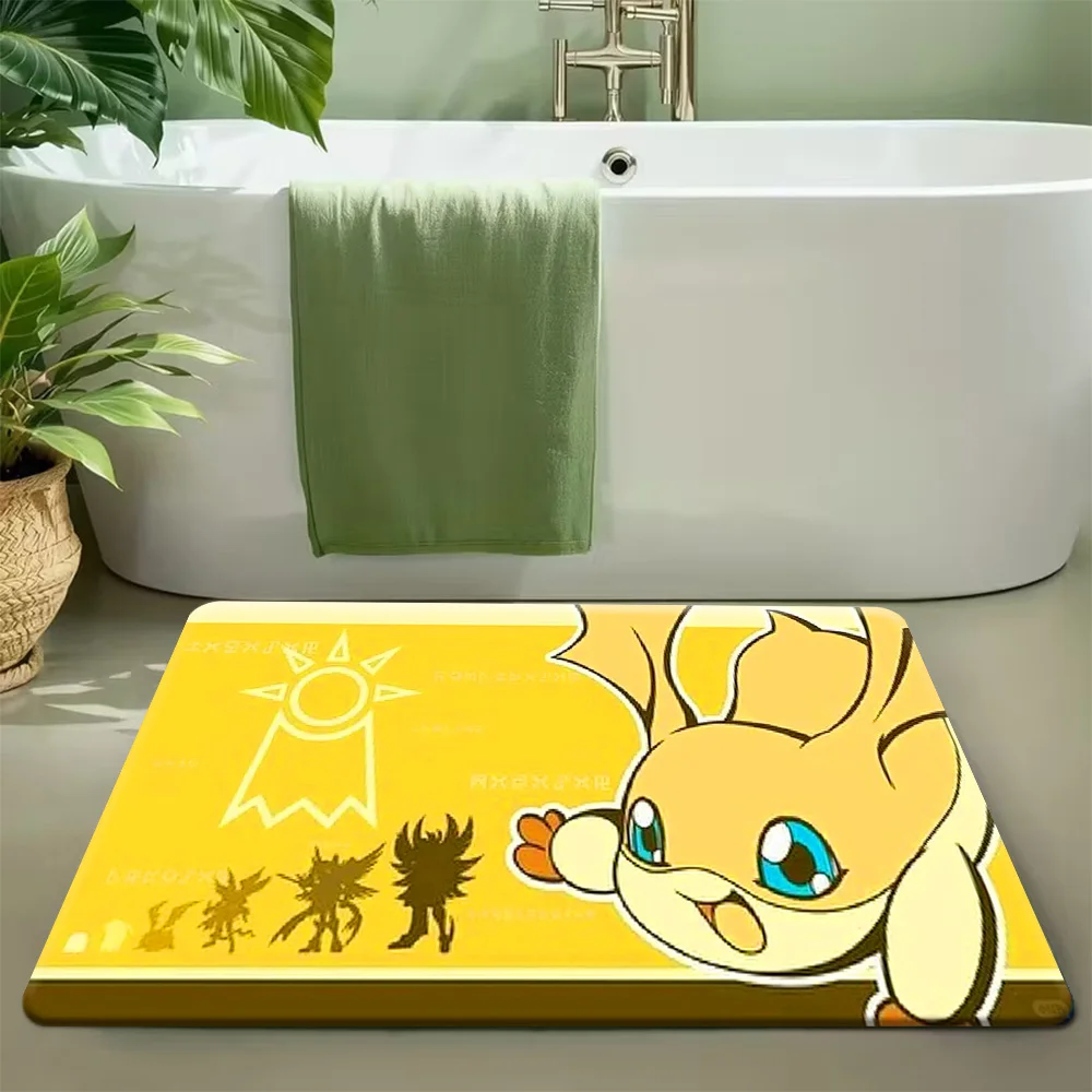

Коврик для ванной Digimon Adventure Patamon Evolution Line, нескользящий, впитывающий воду, мягкий фланелевый коврик для ванной комнаты, с принтом «Аниме-эмблема Надежды»