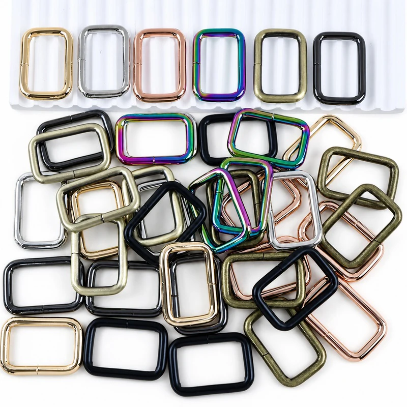

20Pcs 13-50mm Rectangle Metal D Ring Buckles for Handbag Backpack Strap Webbing Belt Dog Collar Leather DIY Hardware Accessories