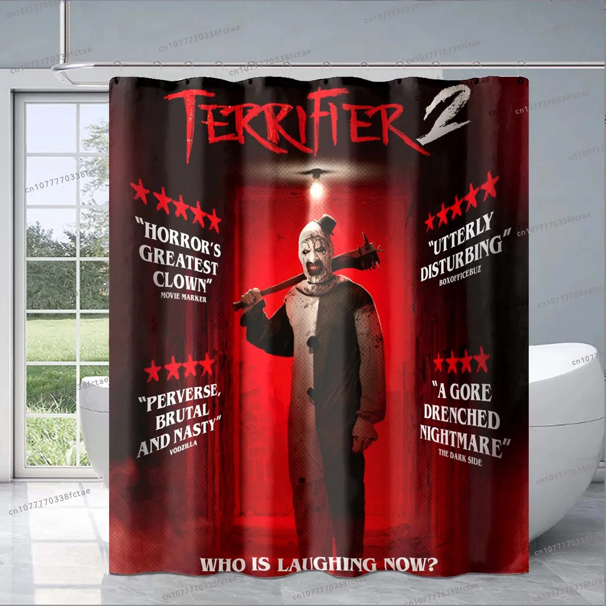 Terrifier Horror Movie Shower Curtain Horror Movie Pattern Shower Curtain Adult Bathroom Personalized Decorative Shower Curtain