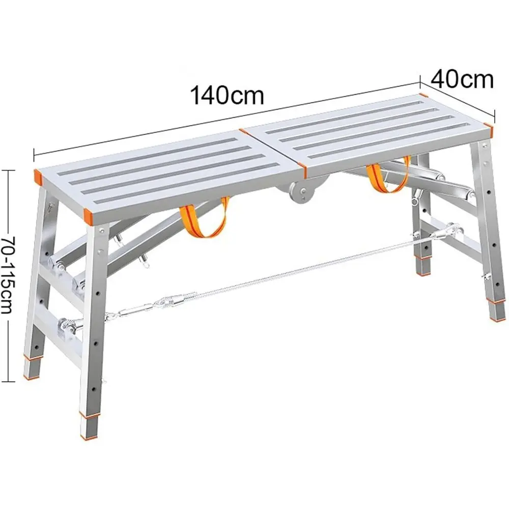 Adjustable Height Folding Step Ladder with Carry Handle, 330 lbs Capacity, 140 cm Tall Storage Bench
