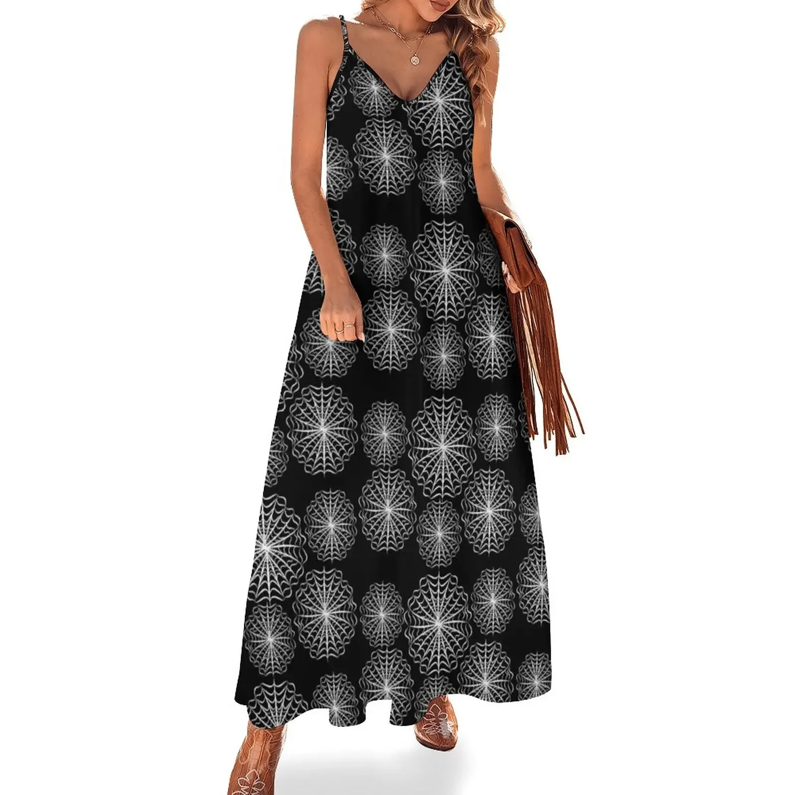 

Spooky Spiderweb/Cobweb Design, made by SpookyShoppe Sleeveless Dress Party dresses for women fairy dress
