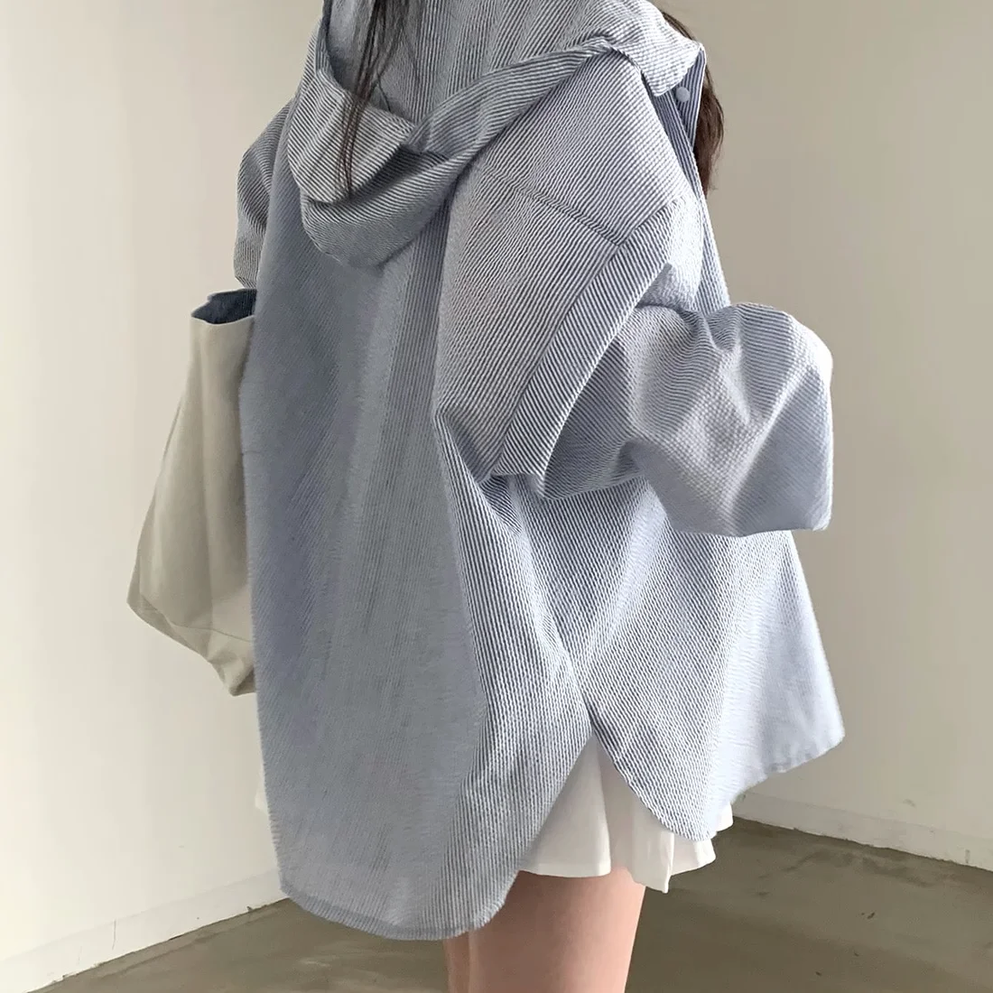 

plus Size Women's Striped irt with Hood Long Sve Autumn Winter Loose Fit Base Layer Top Casual Comfortable Inner Wear