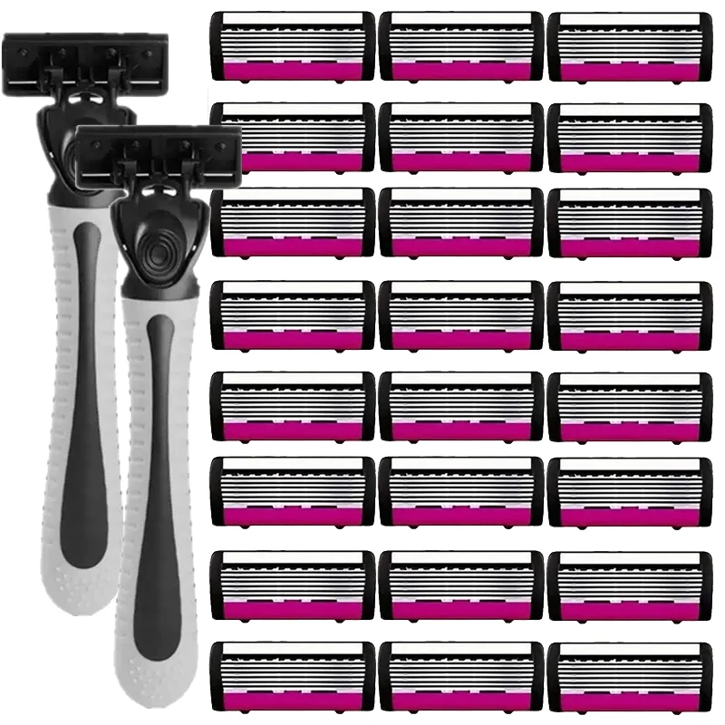High Quality Men Safety Razor 6-Layer Germany Stainless Steel Shaving Blades Manual Shaver Replacing Cutter Head