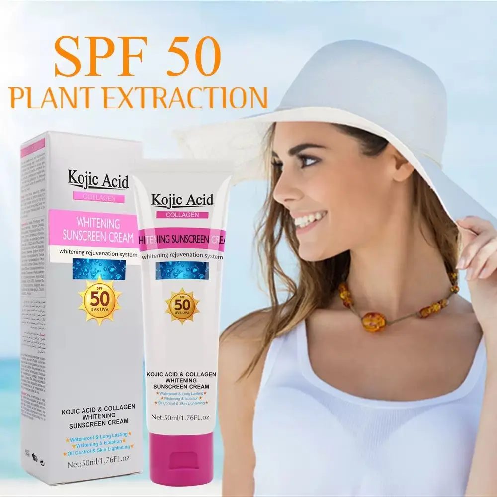 SPF50+ Sunscreen Korean Rice Probiotic Solar Blocker Skin Whitening Cream Anti UV Sun Block Facial Mild Moisturizer Serum 50ml