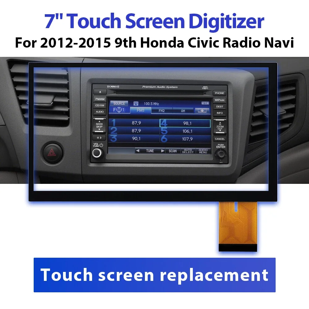 

7" Touch Screen Glass Digitizer for 9th Honda Civic 2012-2015 Radio Navigation Replacement