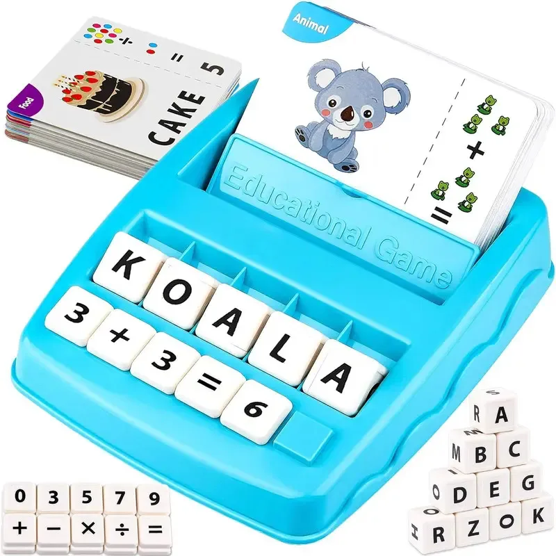 Educational Toys Learning Games for Kids 2 in 1 Matching Letter Spelling Number Cognition Early Math Game for Boys Girls Gifts
