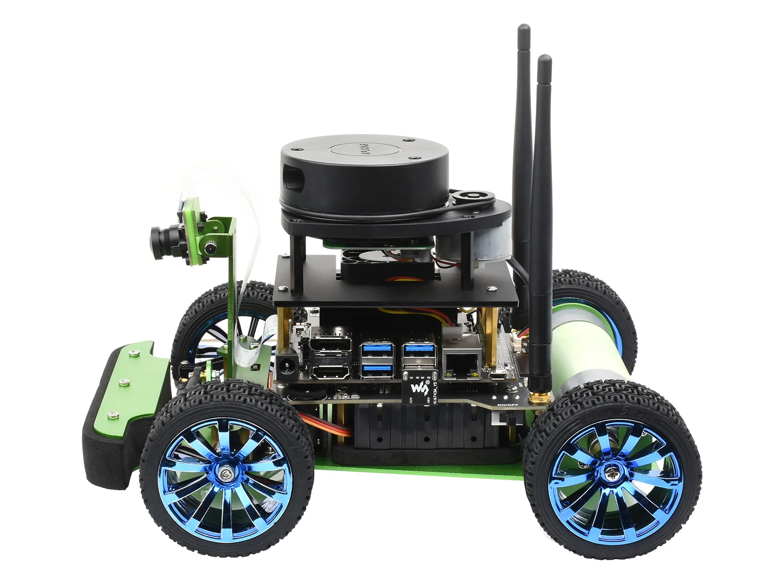 Waveshare JetRacer Professional Version ROS AI Kit B, Dual Controllers AI Robot, Lidar Mapping, Vision Processing