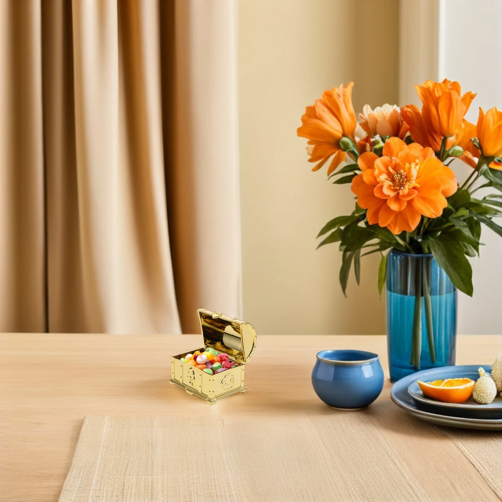 

12Pcs Wedding Candy Boxes European Style Mini Treasure Chest Plastic Favor Boxes Party Treat Storage for Birthday Bridal Shower