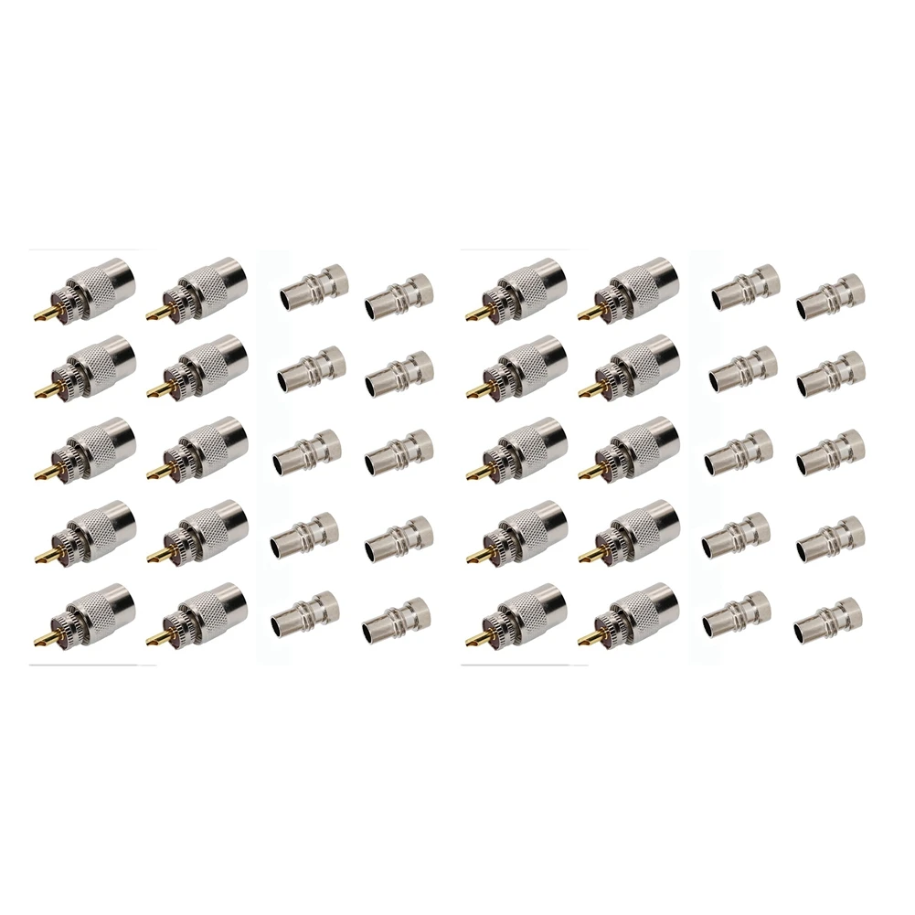 ABRW-20-Pack PL259 Solder Connector Plug With Reducer For RG8, RG-213 Coaxial Coax Cable