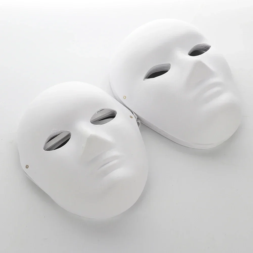 

12PCS Paper DIY White Mask Full Face Opera Masquerade Mask Halloween Mask