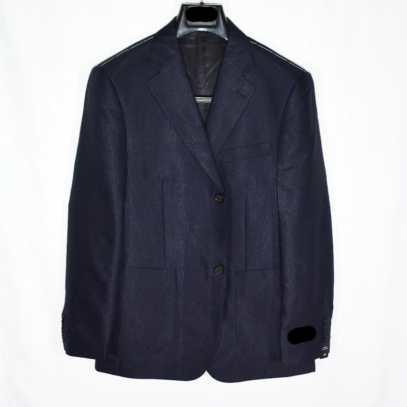 

Busin повседневный однобортный мужской костюм Jaet средней длины в полоску свободного кроя Bla Blue Верхняя одежда F27