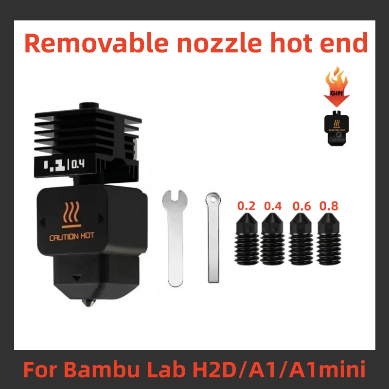

Hot End Highflow For Bmabu Lab H2D Replaceable Hardened Steel High Quality Hot End Hard Steel Nozzle For A1/A1mini