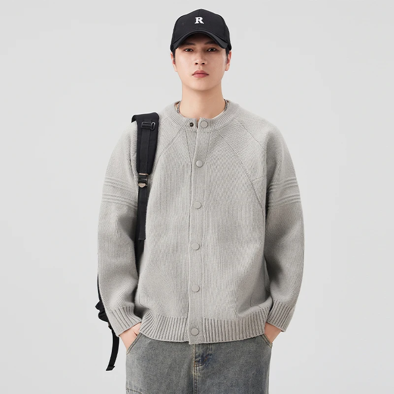DUKEEN 930G Heavyweight Cardigan for Men 2025 Autumn and Winter Thick Warm Coarse Wool Casual Knitwear Men's Basic Sweater