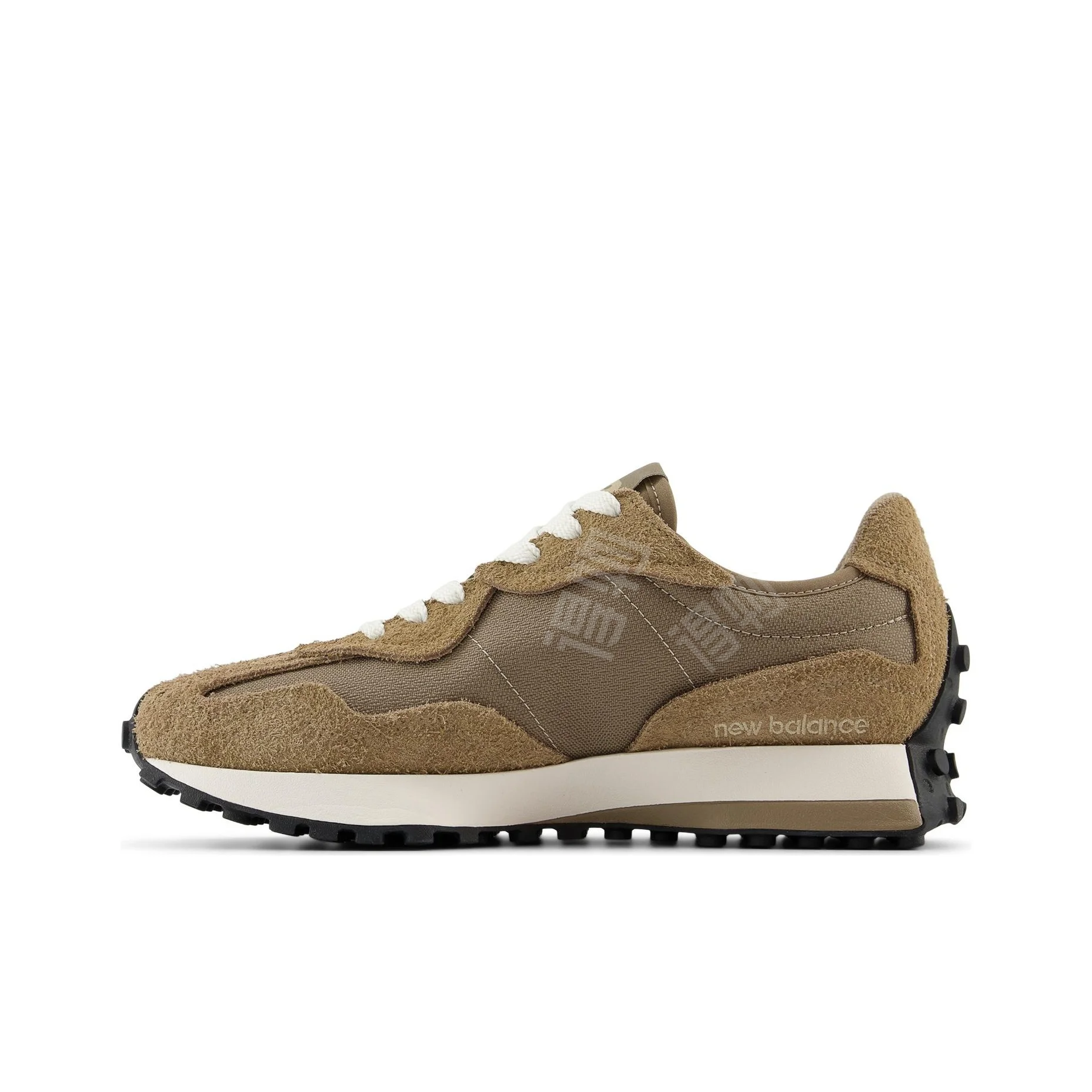 حذاء الجري New Balance NB 327 رياضي، مريح، متعدد الاستخدامات، منخفض القطع للرجال والنساء، باللون البني.