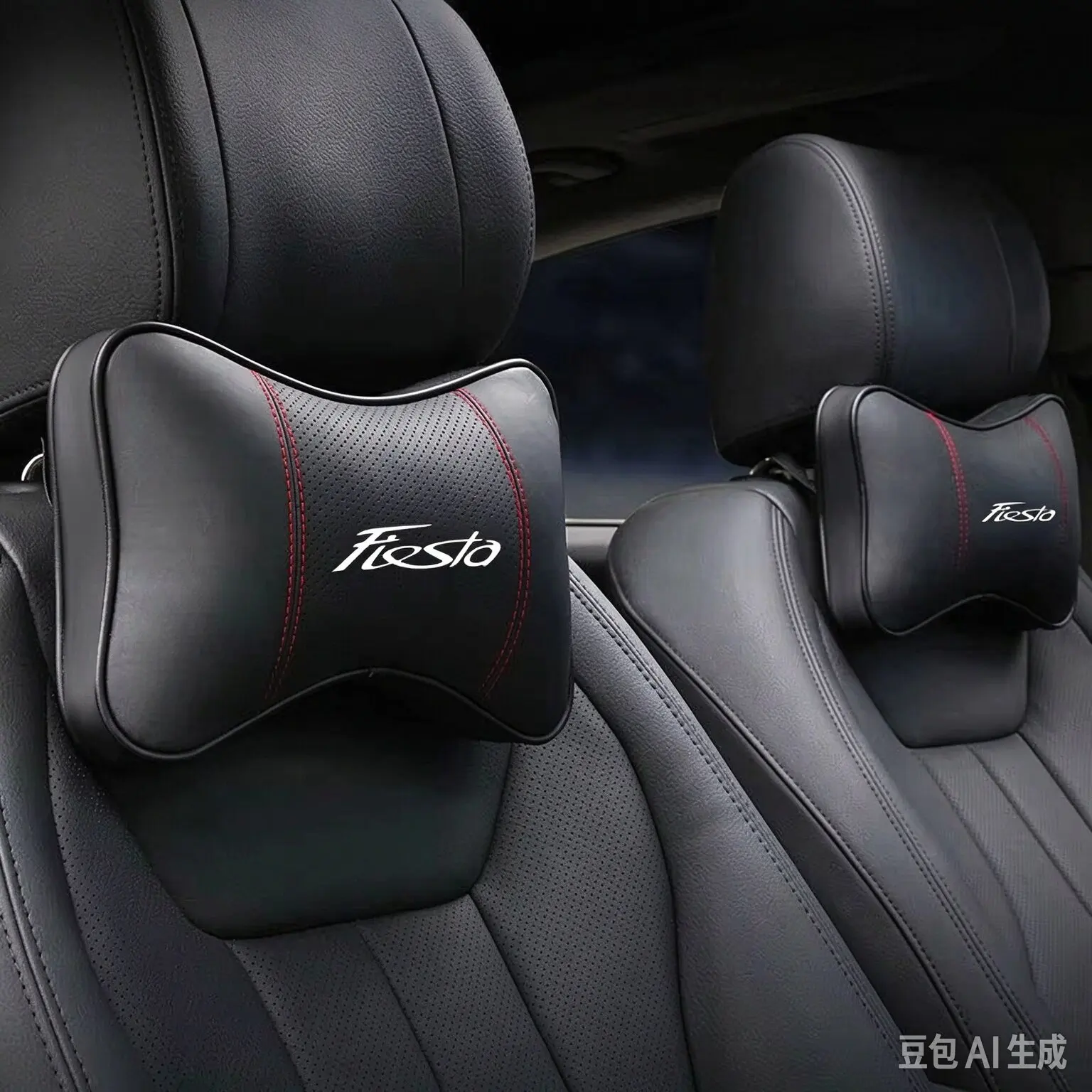 Car Seat Belt Shoulder Cushion Pad Protection Headrest Neck Pillow for Ford RAPTOR Logo Focus KUGA ST Fiesta Auto Accessories