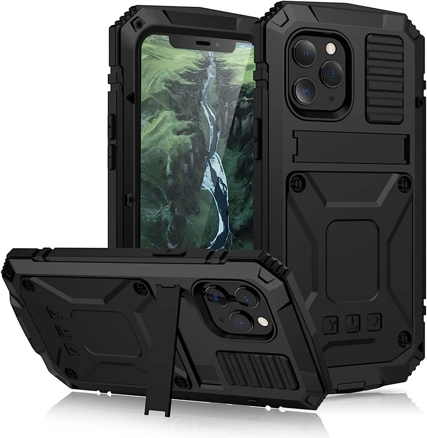 Case for iPhone 14, Aluminum Metal Gorilla Glass Case Waterproof Shockproof Military Heavy Duty Sturdy Protector Cover Hard Case