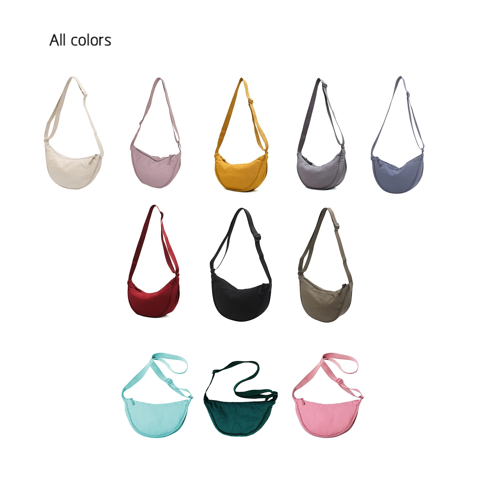 Soft Shoulder Bag Large Capacity Ladies Adjustable Strap Underarm Bag Solid Color Dumpling Bags Casual Satchels Messenger Bag