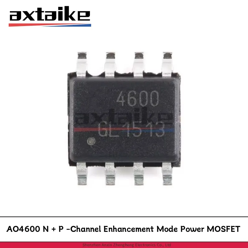 20PCS AO4600 4600 SOP-8 30V 6.2A 18.5A N + P -Channel Enhancement Mode Power MOSFET IC