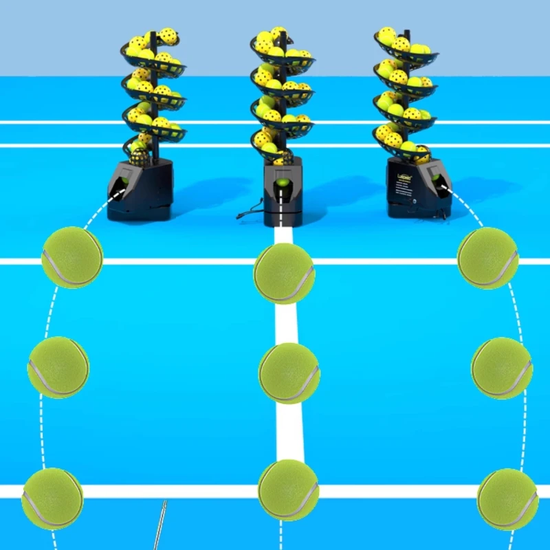 Mesin Pelontar Bola Tenis Otomatis Portabel, Alat Latihan Tenis, Mesin Pengantar Bola untuk Olahraga Luar Ruangan