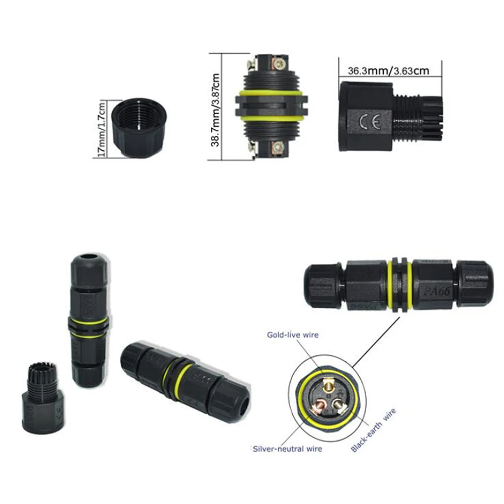 

Waterproof Cable Terminal Adapter Wire Connector LED Light Connector 3 Pin Terminal Adapter Outdoor Lighting Accessories