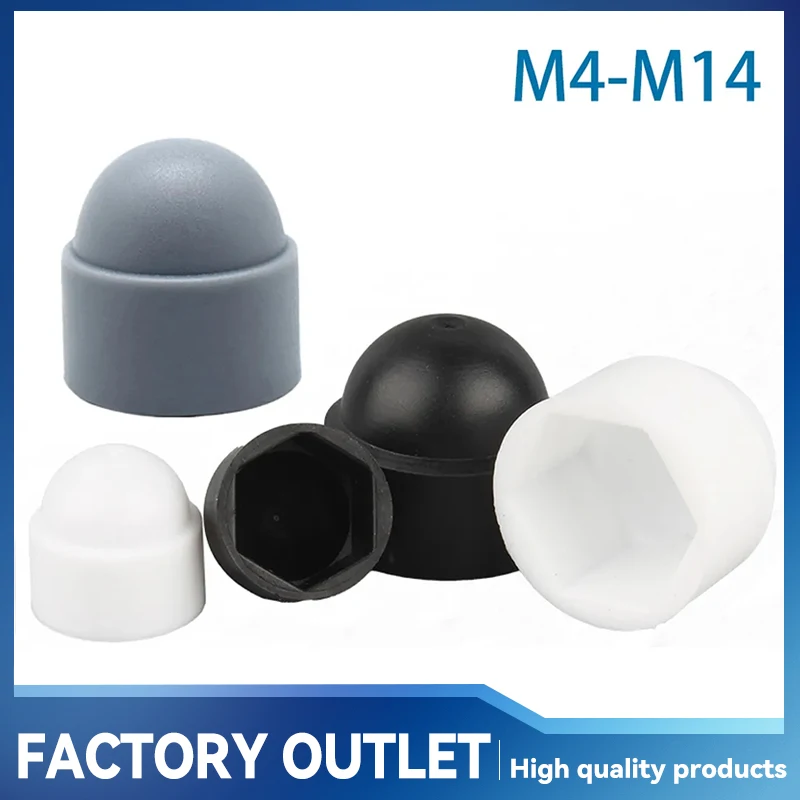 10-30Pcs M4 M5 M6 M8 M10 M12 M14 Hex Nut Caps PE Plastic Hexagon Caps for Bolts Protect Nuts for Car Wheels Exterior Decoration