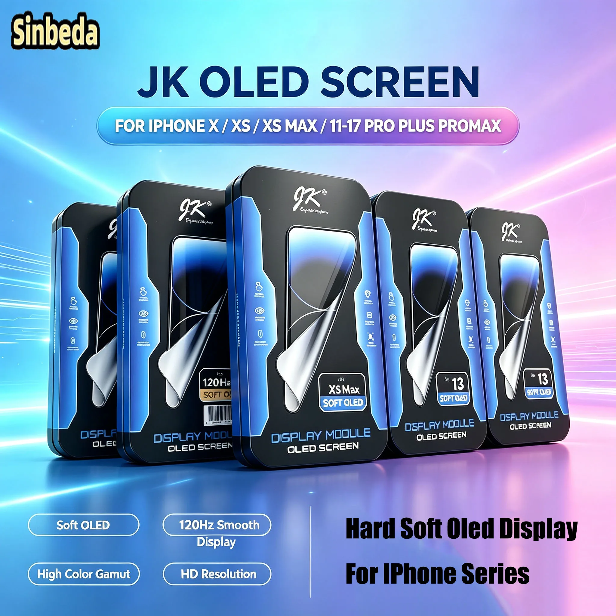 JK Soft Hard Screen LCD Display For iPhone XS XSMAX 11 12 13 14 15 16 17 Plus Pro Max Touch Screen Digitizer Assembly With Tools