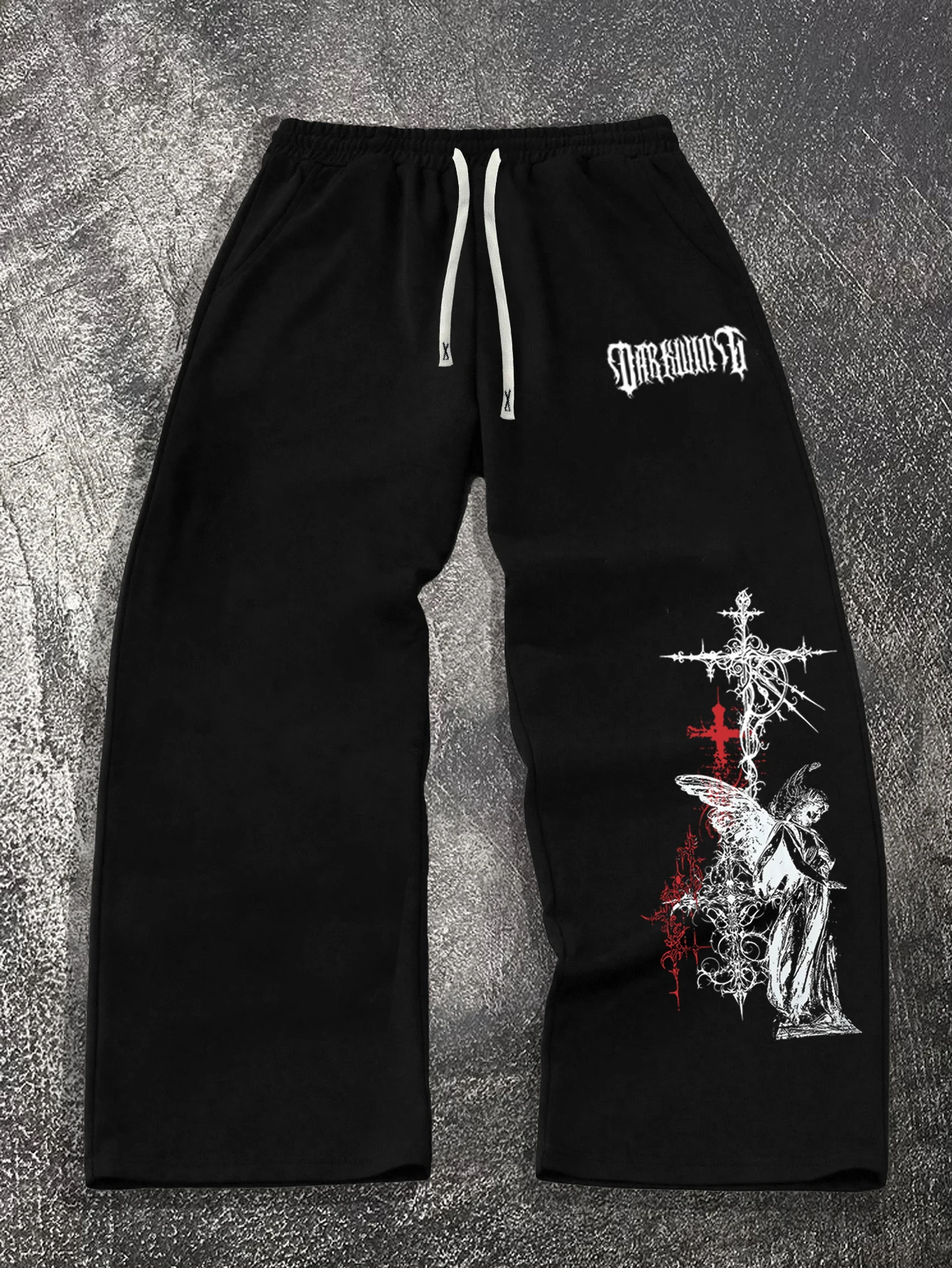 

Мужские повседневные спортивные брюки свободного кроя в готическом стиле «Темный ангел» — осенние новые широкие брюки