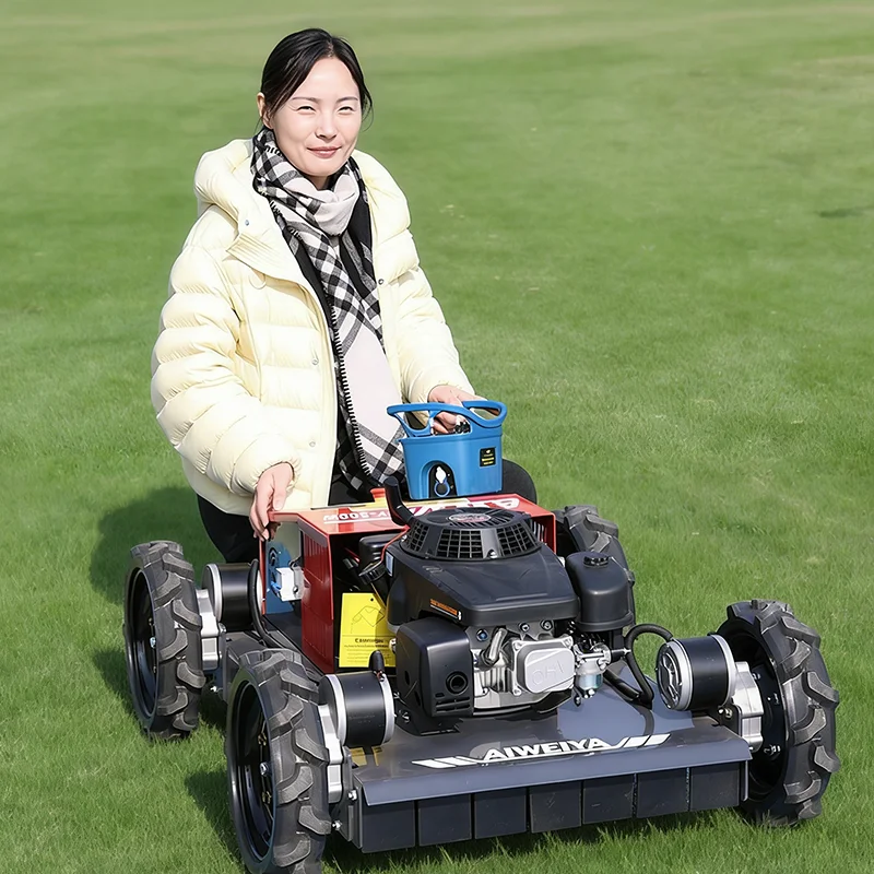 

Customized remote control four-wheel all terrain trimmer, orchard lawn weed cleaner