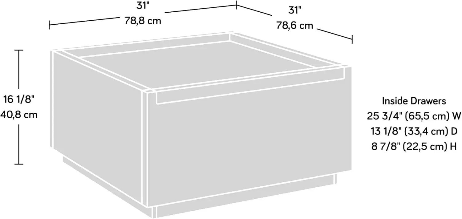 Gate Coffee Table, L: 31.02" x W: 30.95" x H: 16.06", Blaze Acacia finish