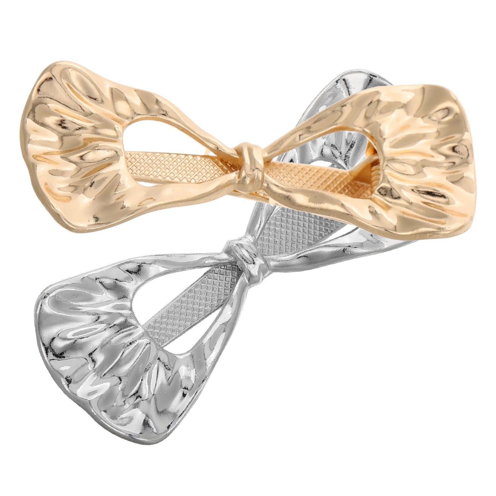 

2Pcs Stylish Gold Bow Hair Clips Small Metal Accessories All Occasions Duckbill Design Secure Hold Women Cute Barrettes
