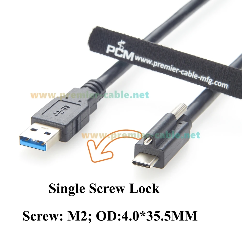 USB 3.1 C ذكر إلى USB 3.0 كابل ذكر مع قفل برغي واحد 5 جيجابت في الثانية لوحة جبل USB 3.1 Gen1 Type-C إلى كابل شحن وبيانات