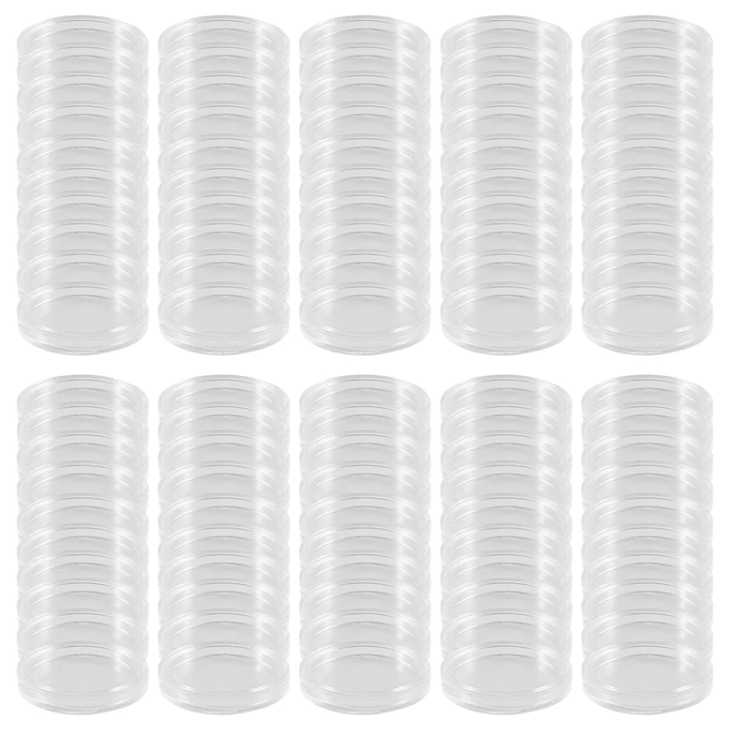 100Pcs 21Mm Round Clear Plastic Coin Holder Capsules Box Storage Clear Round Display Cases Coin Holders