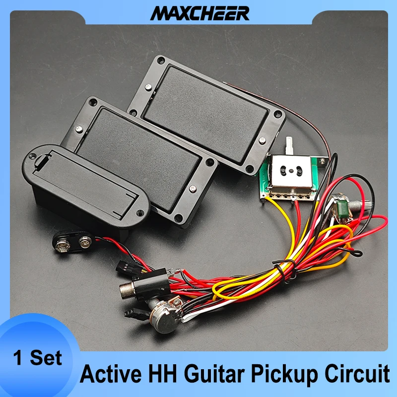 Active HH 3-Pin header Guitar Pickup with 1T1V Circuit + 3 Way Switch 81/85 Style Pickup Positive Pickup Guitar Parts Black