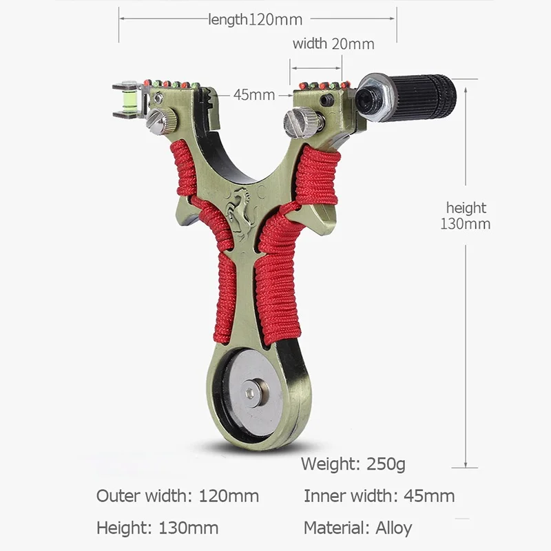 High Power Slingshot Suitable For Outdoor And Entertainment New High Precision Laser Red Line Flat Leather Catapult Alloy