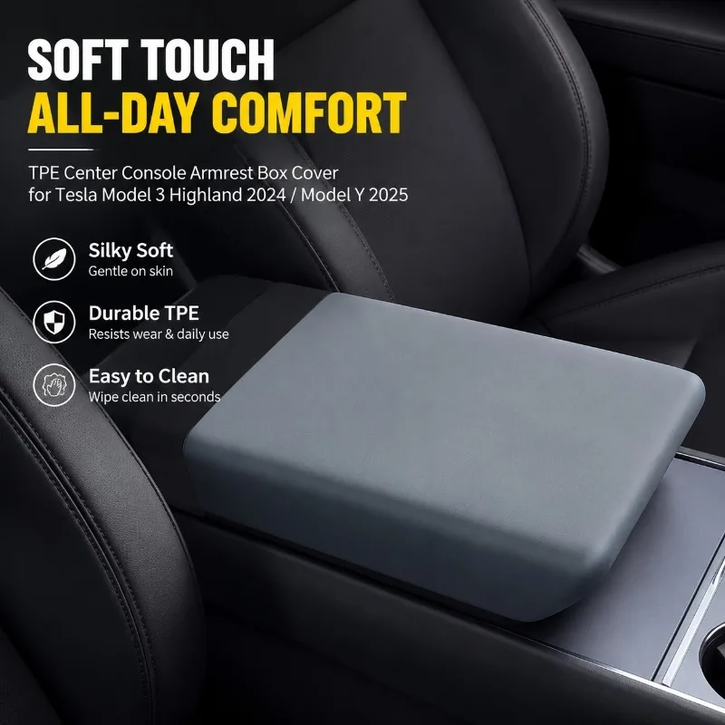 

Center Console Armrest Box Protective Cover Fit New Tesla Model Y 3 YL Wear-resistant Car Central Control Arm Rest Pad Interior