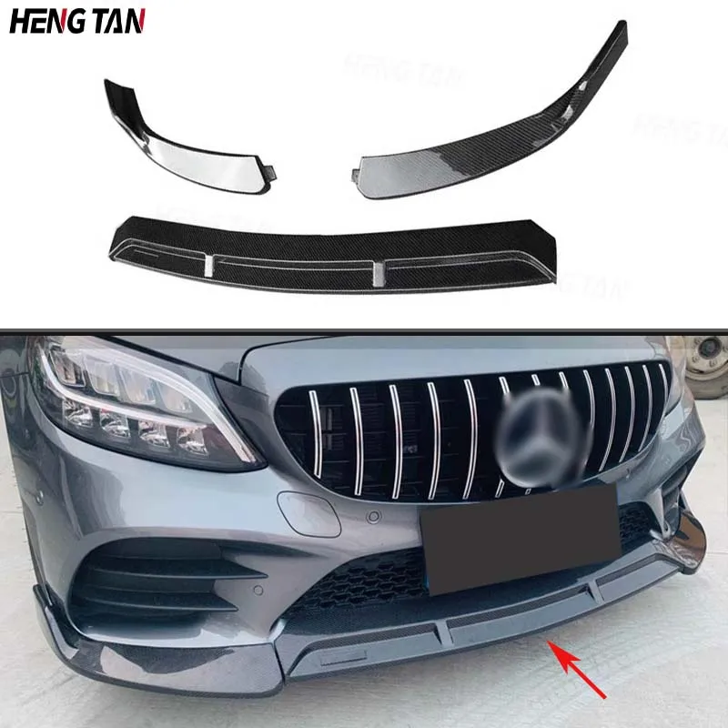 

Carbon Fiber For Mercedes Benz C Class W205 C200 C260L 2019-2022 Car Front Bumper Splitter Front Lip Chin Diffuser Body kit