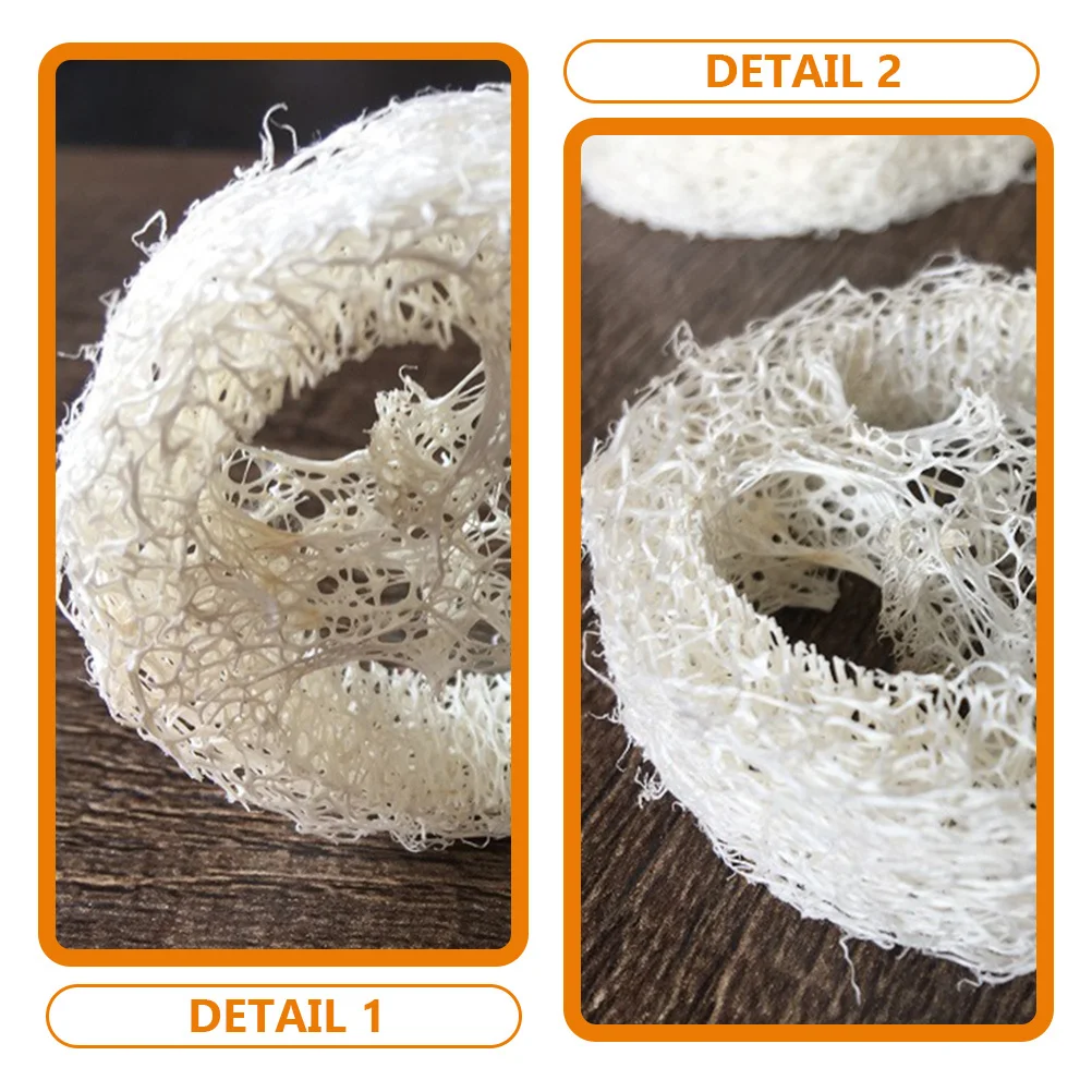 

10Pcs Natural Loofah Soap Base Holder for Dishes with Strong Cleaning Power Kitchen Scrub Sponge for Grease Removal Multi-Use