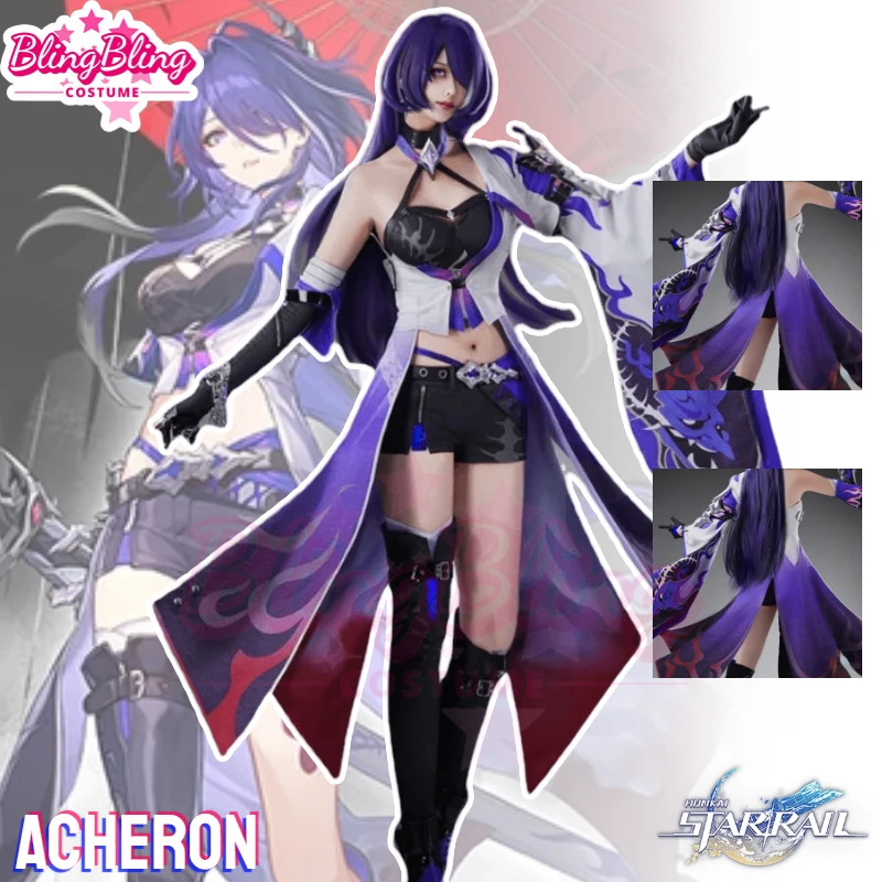 Star Rail Acheron Cosplay Costume Game Honkai Star Rail Acheron Cosplay Galaxy Ranger Cosplay Halloween Carnival Party Uniform