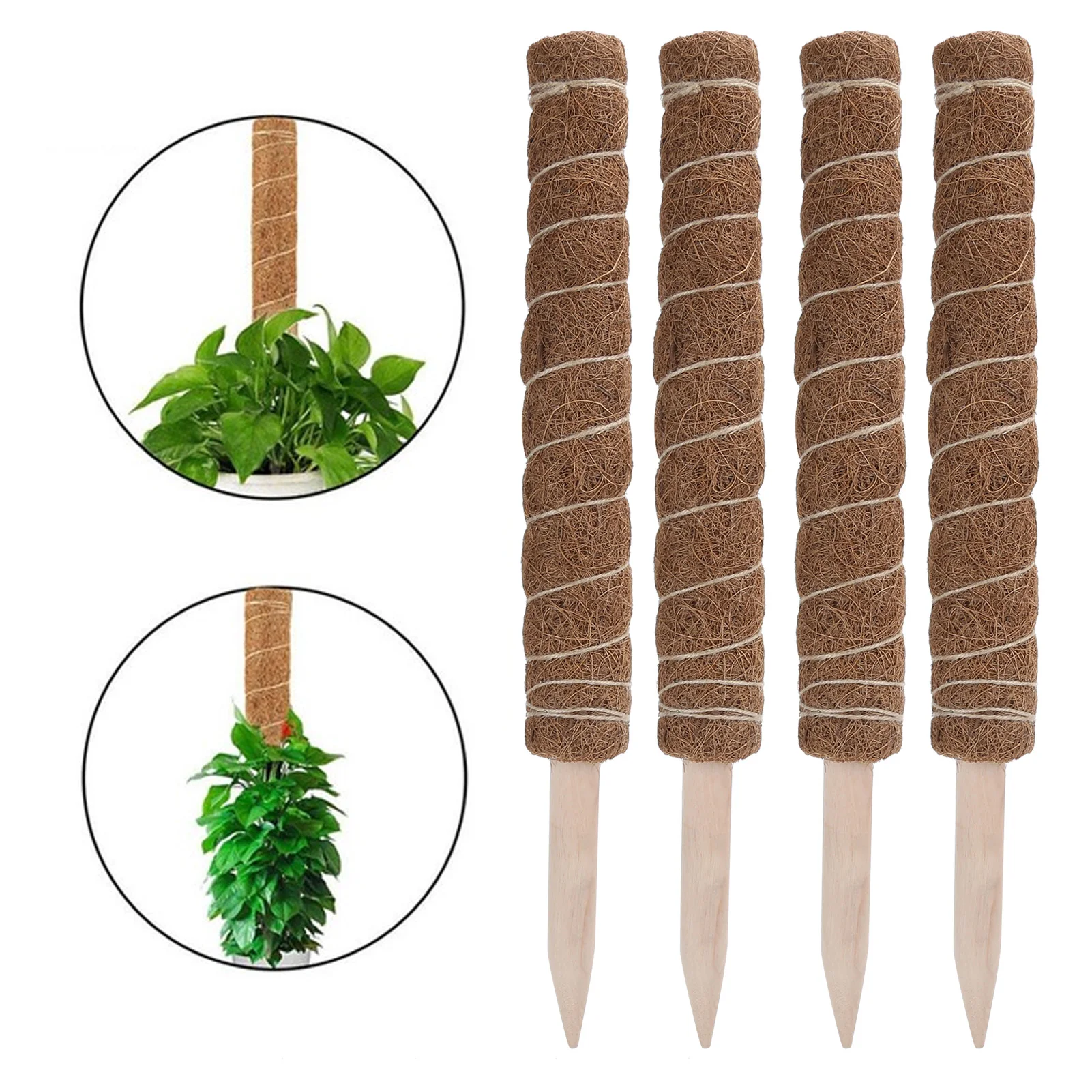 Coir Moss Poles, Stackable Moss Pole Monstera Plants Support, Coir Moss Totem Stick for Creepers Plant Support