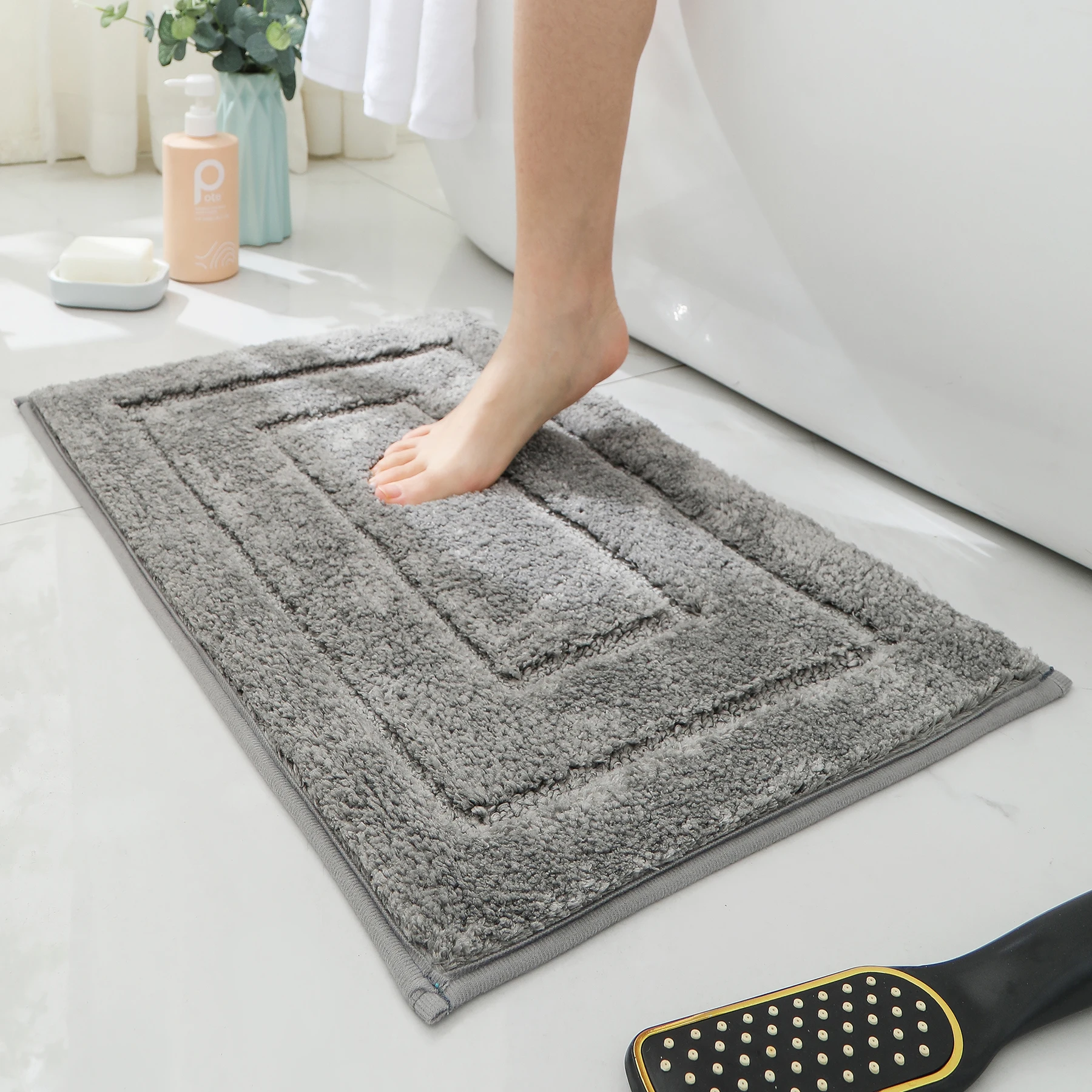 Soft Comfortable Thick Plush Floor Mat,Bathroom Floor Rug,Bedroom Carpet,Living Room Mat,Non-slip Rug,Water Absorption Anti-Slip