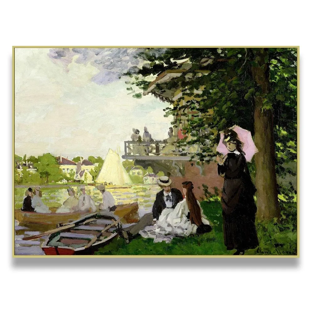 

Hand painted high quality reproduction of L'Embarcadère by Claude Monet Modern home wall artworks free shipping