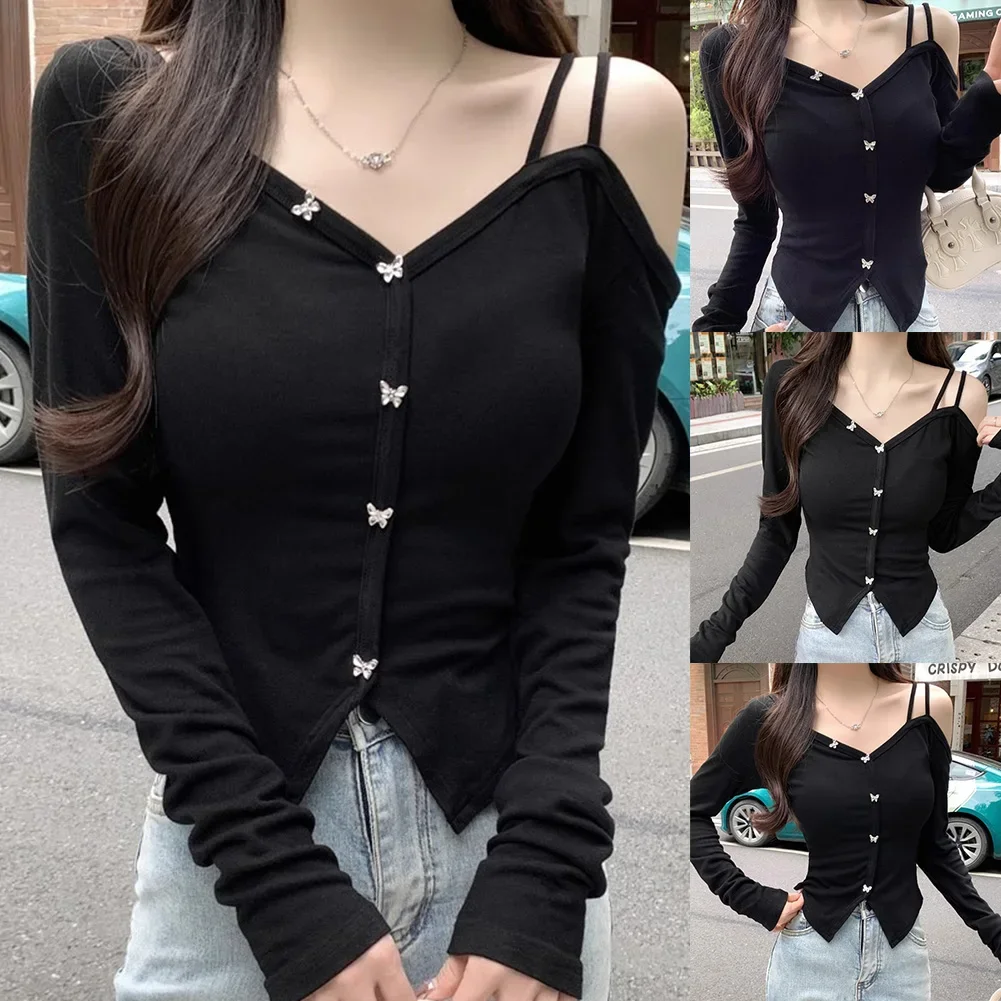 Casual Outing Hot Girl T-shirt Long Sleeve Tee Suitable For Autumn Suitable For Spring Suitable For Winter For Daily Wear