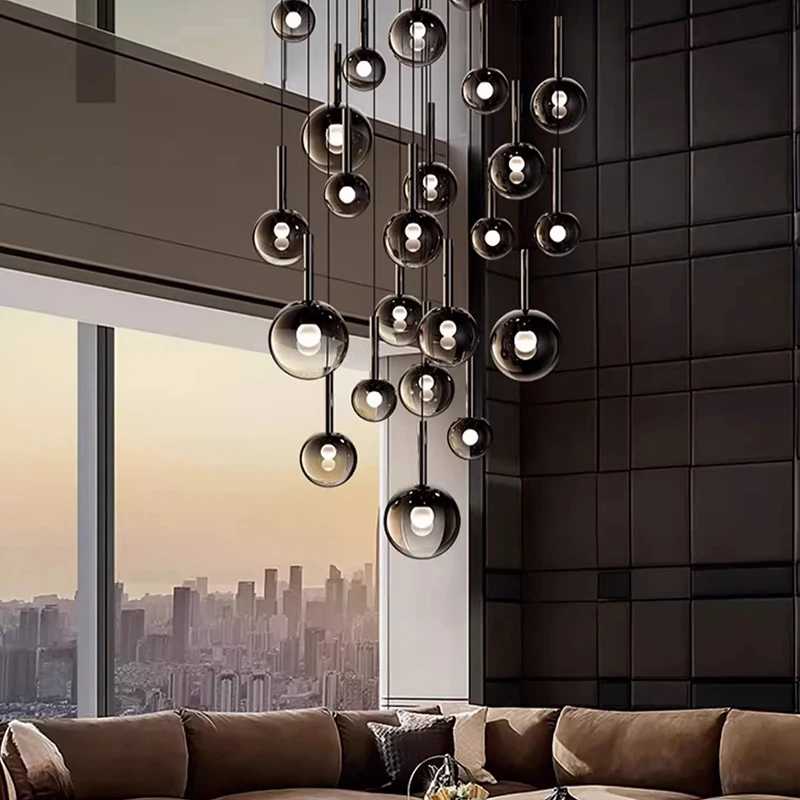 Modern home decoration crystal chandelier, stair Pendant lamp, living room Pendant lights, interior lighting