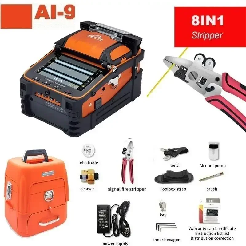 US.EU AI-9 AI-6A 6C + AI-5 AI-20 AI-30 إشارة النار SM & MM متعدد اللغات FTTH الألياف البصرية الربط آلة انصهار الألياف البصرية