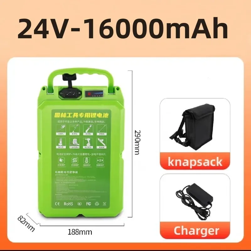 100%Original 20000mAh 24V for Lawn Mower Hedge Machine Spray Machine Tea Picking Machine Garden Electric Tools Lithium Battery