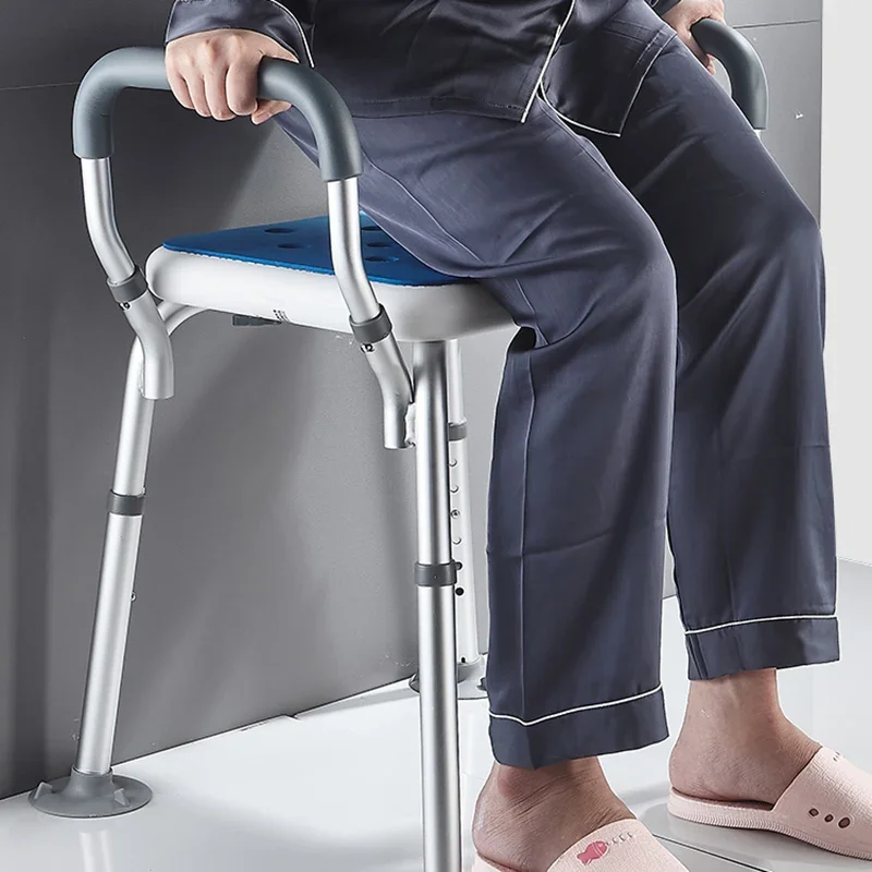 Non Slip Shower Chair for Elderly Disabled Pregnant Women Bathroom Safety Seat with Armrest Bathtub Stool for Seniors