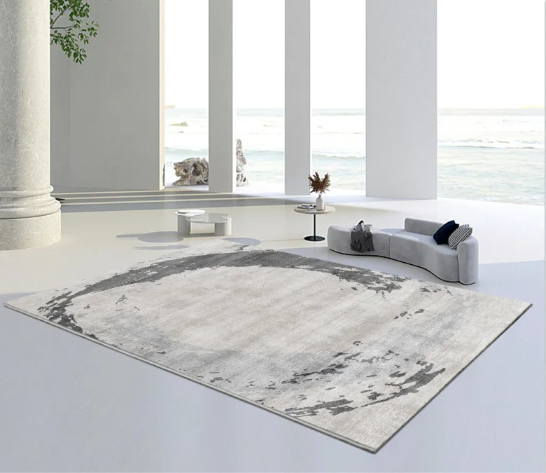 

Beige Minimalist Carpet Comfortable Refreshing Bedroom Rug Easy Care Waterproof Rugs